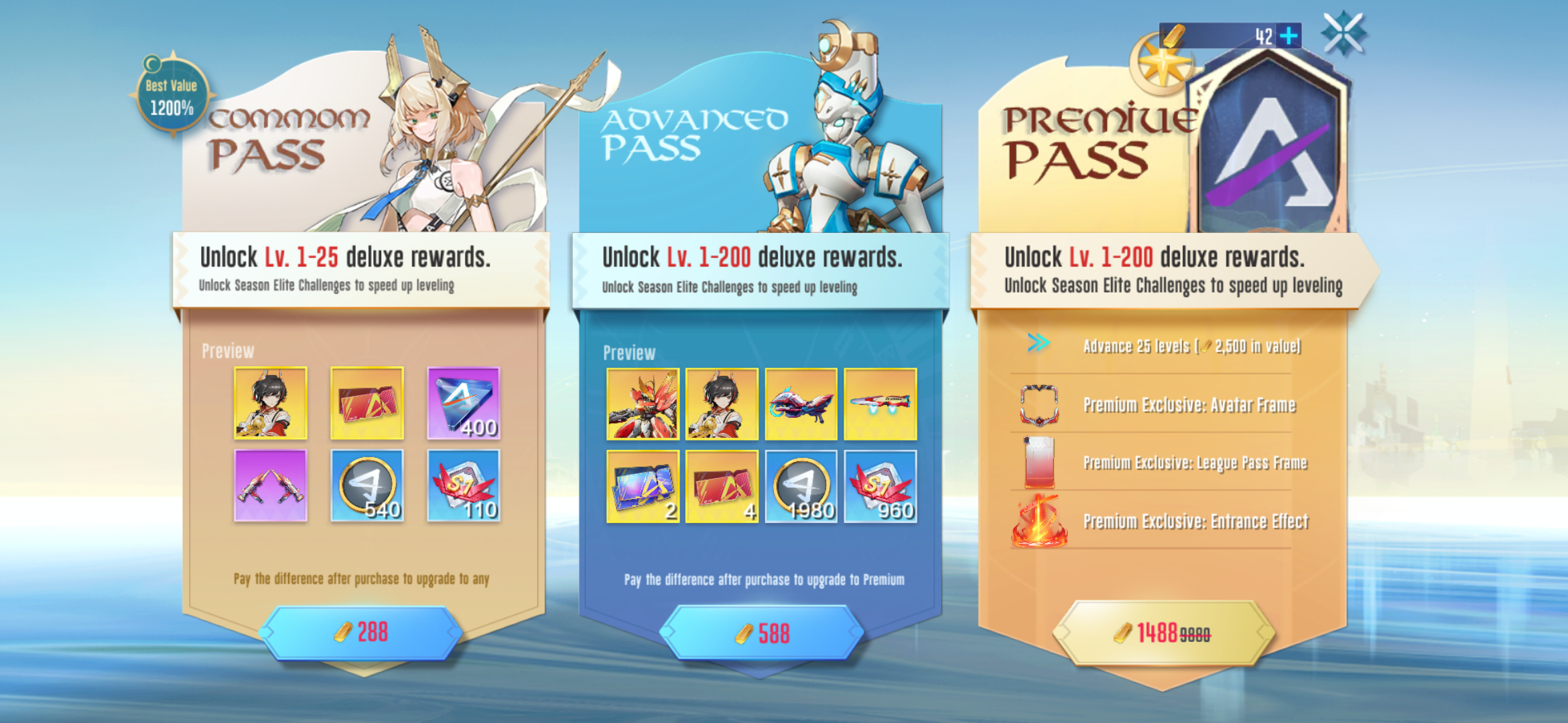 Pass options after the battle-pass artwork correction